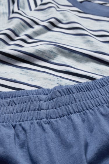 Heren - Shortama - blauw-mix