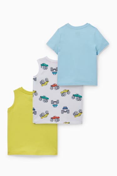 Children - Multipack of 3 - 2 tops and short sleeve T-shirt - white / yellow
