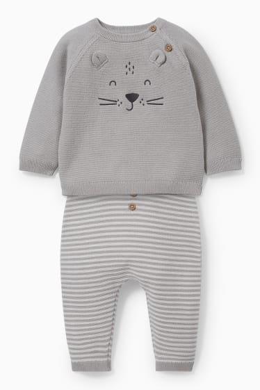 Babys - Baby-Outfit - 2 teilig - hellgrau-melange