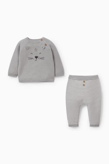 Babys - Baby-Outfit - 2 teilig - hellgrau-melange