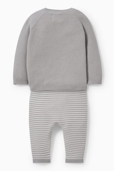 Babys - Baby-Outfit - 2 teilig - hellgrau-melange