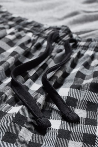 Heren - Set van 2 - pyjamashorts - grijs / zwart