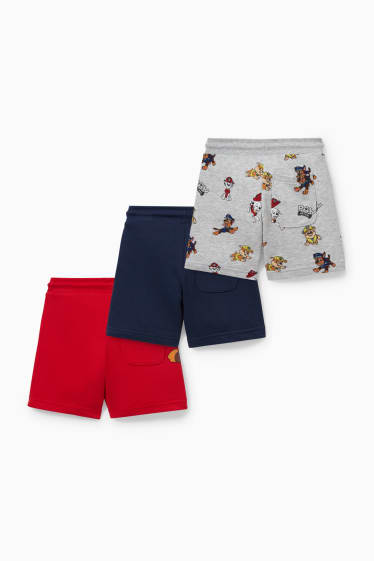Enfants - Lot de 3 - Pat’ Patrouille - shorts en molleton - rouge / bleu foncé