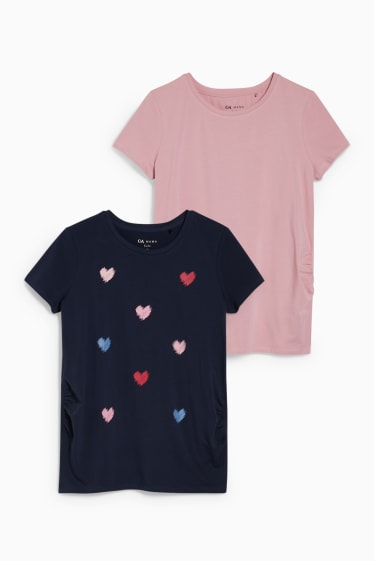 Damen - Multipack 2er - Umstands-T-Shirt - rosa