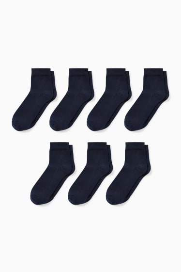 Hombre - Pack de 7 - calcetines cortos  - azul oscuro