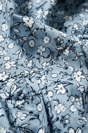 Femei - Rochie pentru alăptare - cu flori - albastru deschis