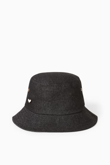 Women - Denim hat - black