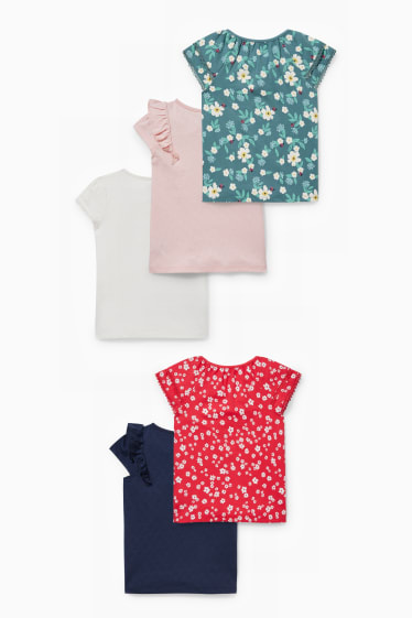Kinderen: meisjes - Set van 5 - T-shirt - gekleurd