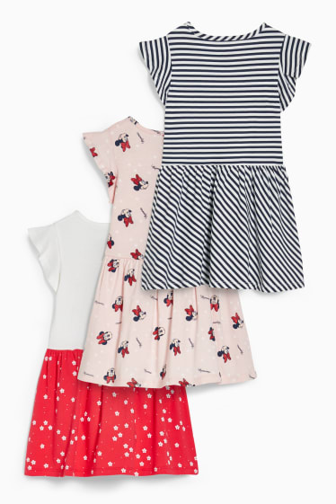 Enfants filles - Lot de 3 - Minnie Mouse - robes - blanc / rose