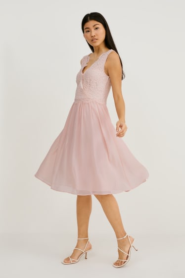 Women - Fit & flare dress - formal - rose