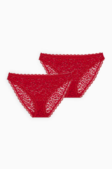 Damen - Multipack 2er - Slip - rot