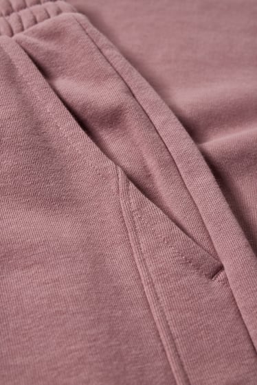 Dámské - Žerzejové kalhoty - palazzo - tmavě růžová