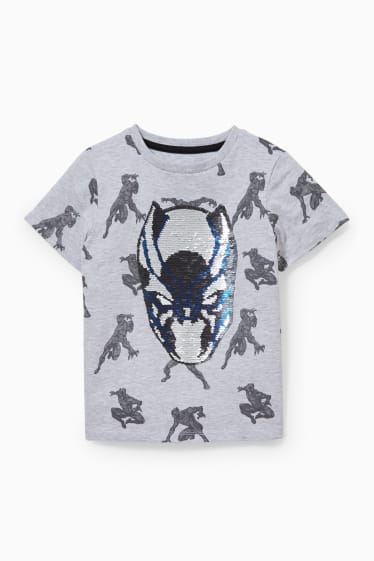 Children - Marvel - short sleeve T-shirt - shiny - light gray-melange