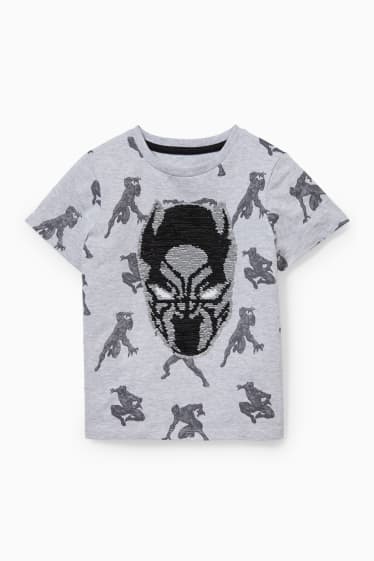 Children - Marvel - short sleeve T-shirt - shiny - light gray-melange