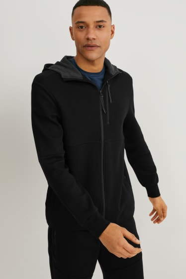 Herren - Sweatjacke mit Kapuze  - schwarz