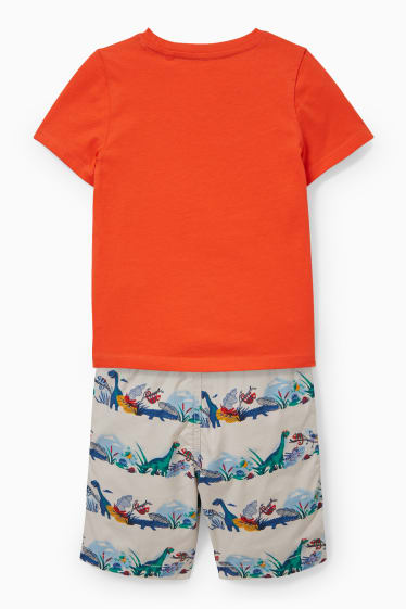 Kinderen - Set - T-shirt en shorts - 2-delig - oranjerood