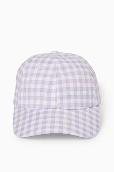 Women - Cap - check - light violet