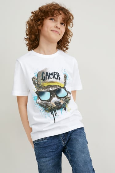 Children - Multipack of 2 - short sleeve T-shirt - white / blue