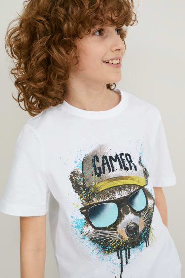 Children - Multipack of 2 - short sleeve T-shirt - white / blue