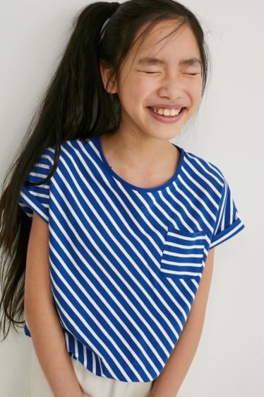 Bambini - T-shirt - a righe - blu / bianco