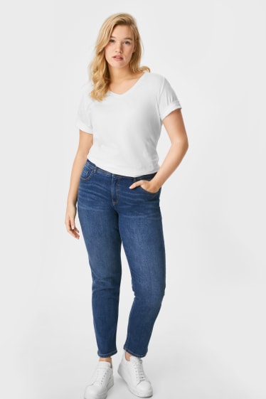 Damen - Slim Jeans - Mid Waist - jeans-dunkelblau