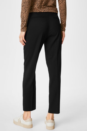 Women - Business trousers - classic slim fit - black