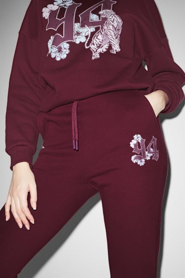Femmes - CLOCKHOUSE - pantalon de jogging - bordeaux