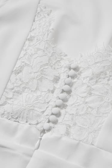 Damen - Hochzeitskleid - cremeweiß
