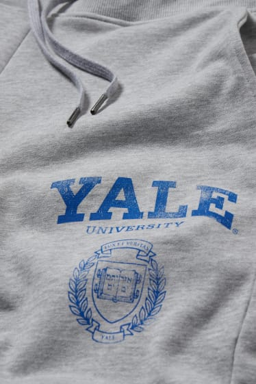 Pánské - Teplákové kalhoty - Yale University - světle šedá-žíhaná