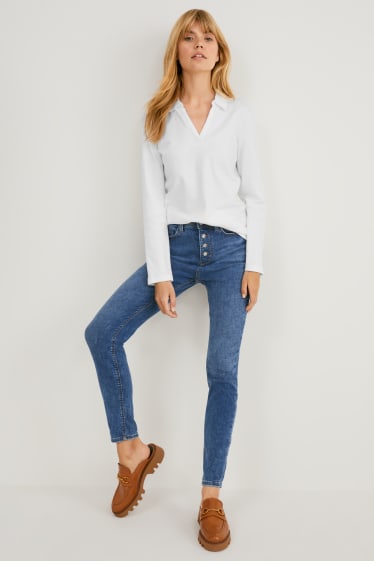 Femmes - Jean skinny - high waist - jean bleu