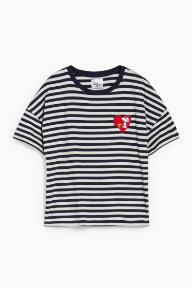 Women - T-shirt - striped - Peanuts - cremewhite