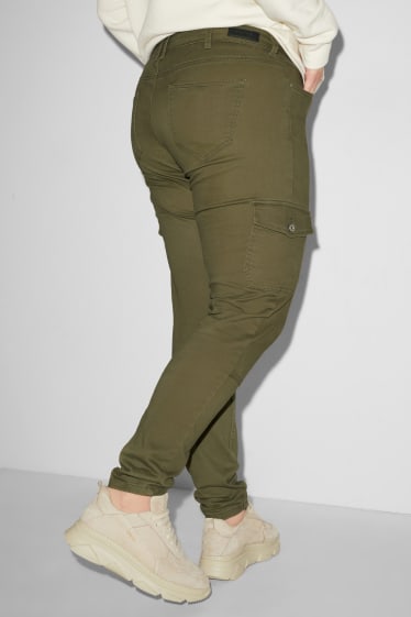 Dámské - CLOCKHOUSE - cargo kalhoty - skinny fit - tmavozelená