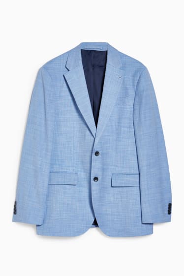 Hommes - Veste de costume - regular fit - extensible - LYCRA® - bleu clair-chiné