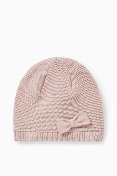 Babies - Knitted baby hat - pale pink