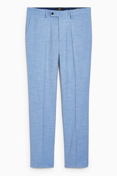 Hommes - Pantalon de costume - regular fit - extensible - LYCRA® - bleu clair-chiné