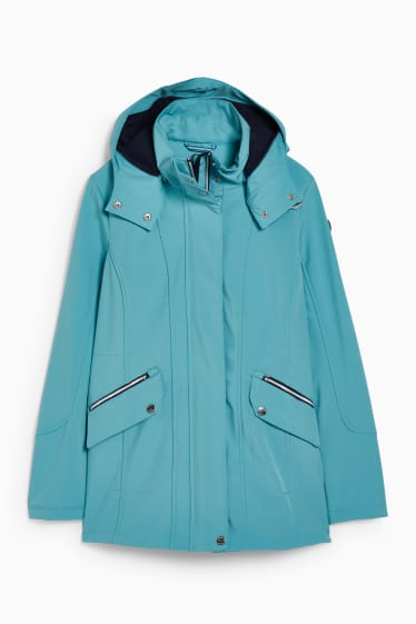 Women - Outdoor jacket with hood - dark turquoise