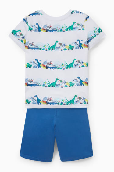 Niños - Set - camiseta de manga corta y shorts deportivos - blanco / azul