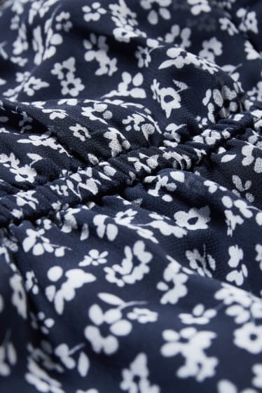 Children - Chiffon dress - floral - dark blue