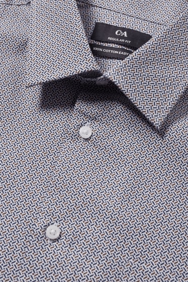 Men - Business shirt - regular fit - Kent collar - easy-iron - white / blue