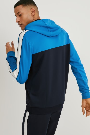 Men - Active hoodie - fitness - blue / dark blue