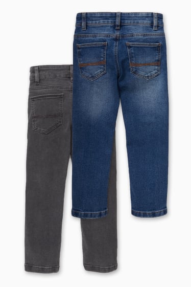 Dzieci - Wielopak, 2 pary - skinny jeans - dżins-ciemnoszary