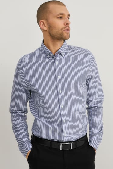 Hombre - Camisa - slim fit - button down - Flex - LYCRA® - azul