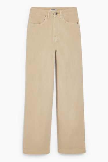 Teens & young adults - CLOCKHOUSE - wide leg jeans - high waist - creme