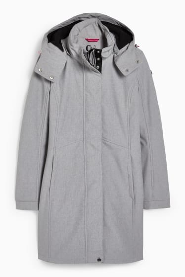 Femmes - Manteau fonctionnel à capuche - gris clair chiné