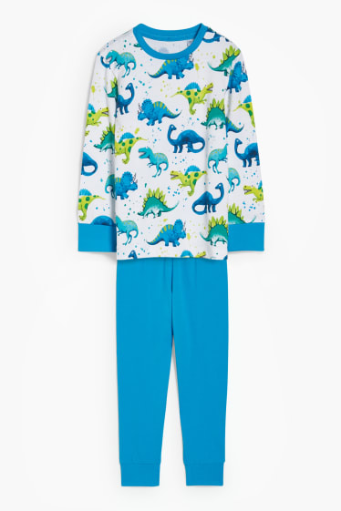 Dětské - Motiv dinosaura - pyžamo - 2dílné - bílá