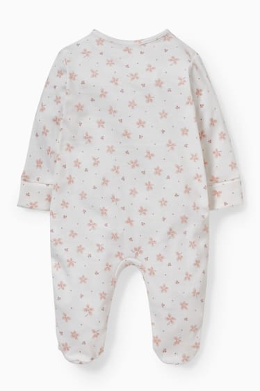 Miminka - Pyžamo pro miminka - s květinovým vzorem - růžová
