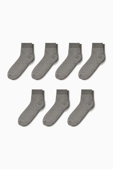 Hombre - Pack de 7 - calcetines cortos - LYCRA® - gris jaspeado