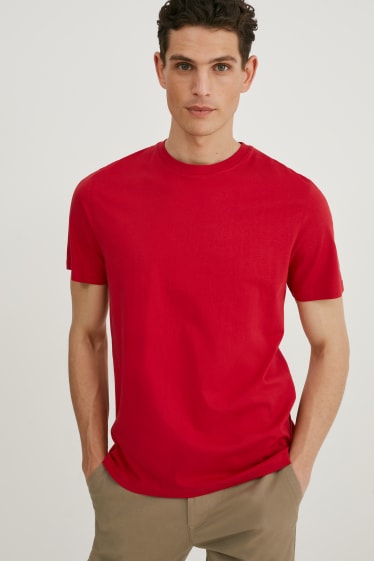 Heren - T-shirt - donkerrood