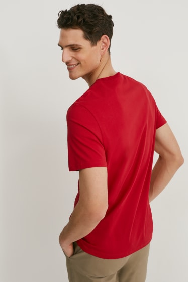 Heren - T-shirt - donkerrood