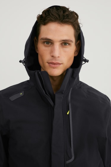 Men - Outdoor jacket with hood - black